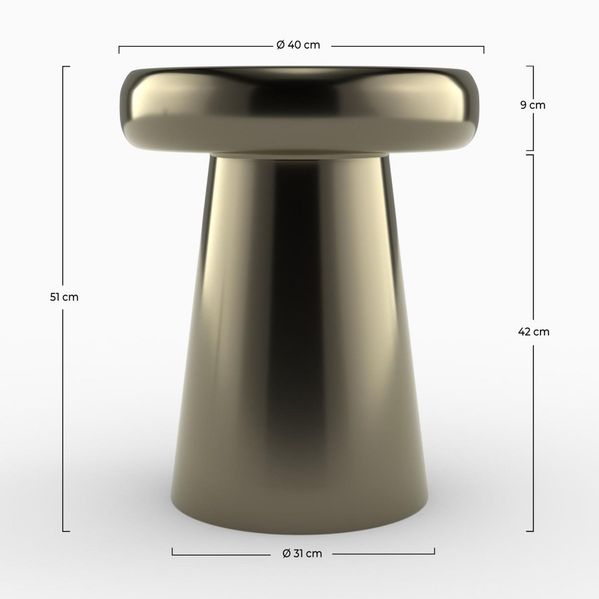 Rendez vous déco Table d'appoint ronde en métal doré D40 cm - Anouk