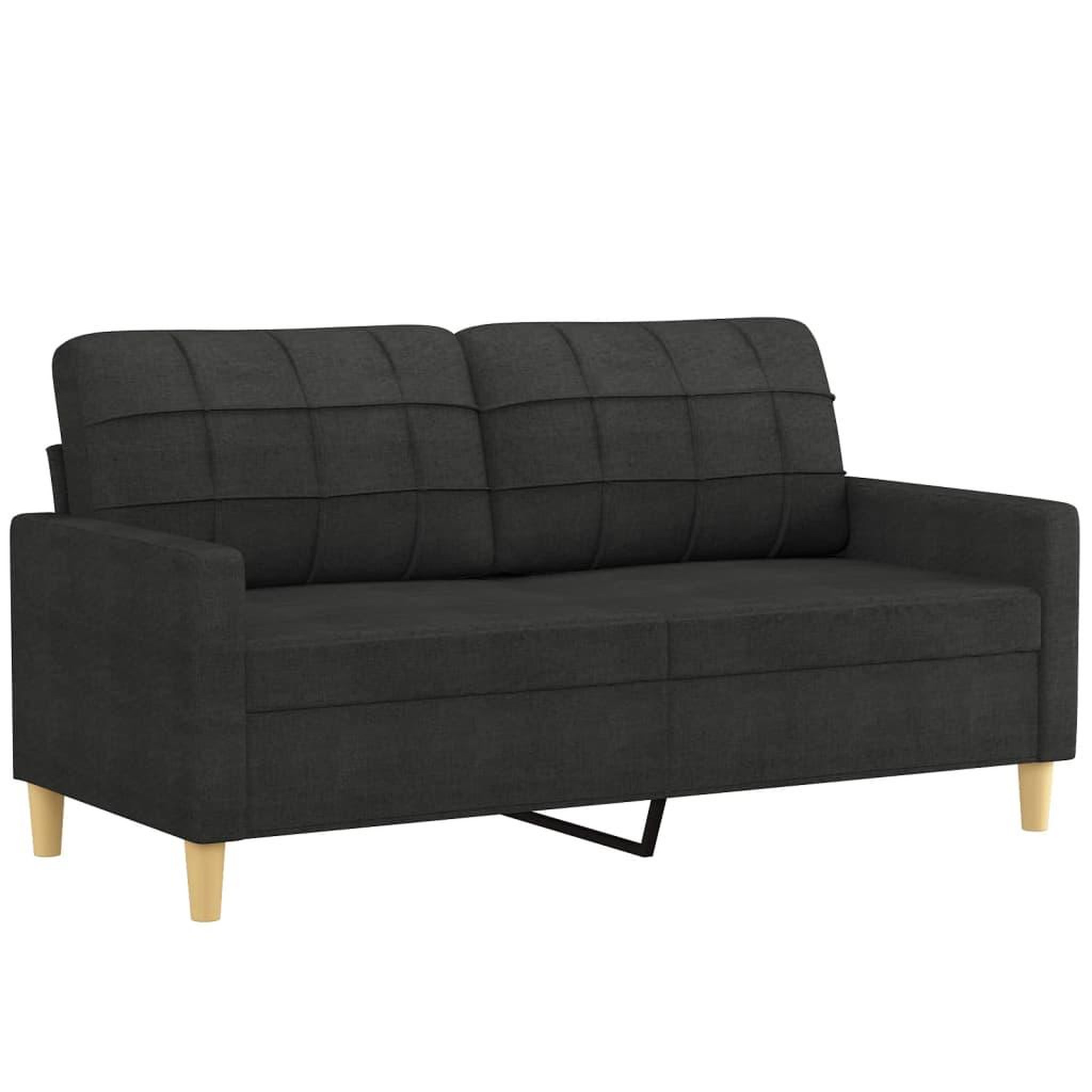 Voir la diapositive 4 : VIDAXL Ensemble de canapes 3 pcs avec coussins Noir Tissu
