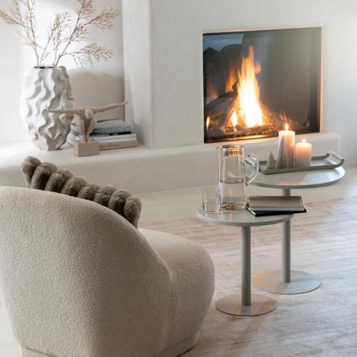 Paris Prix Lot de 2 Plateaux en Métal  Weldon  50cm Gris