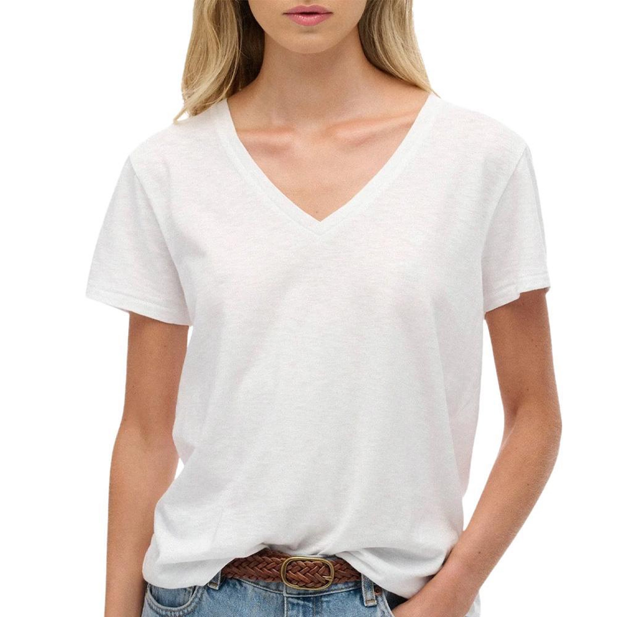 SUPERDRY T-Shirt Blanc Femme Superdry Studioss. Coloris disponibles : Blanc