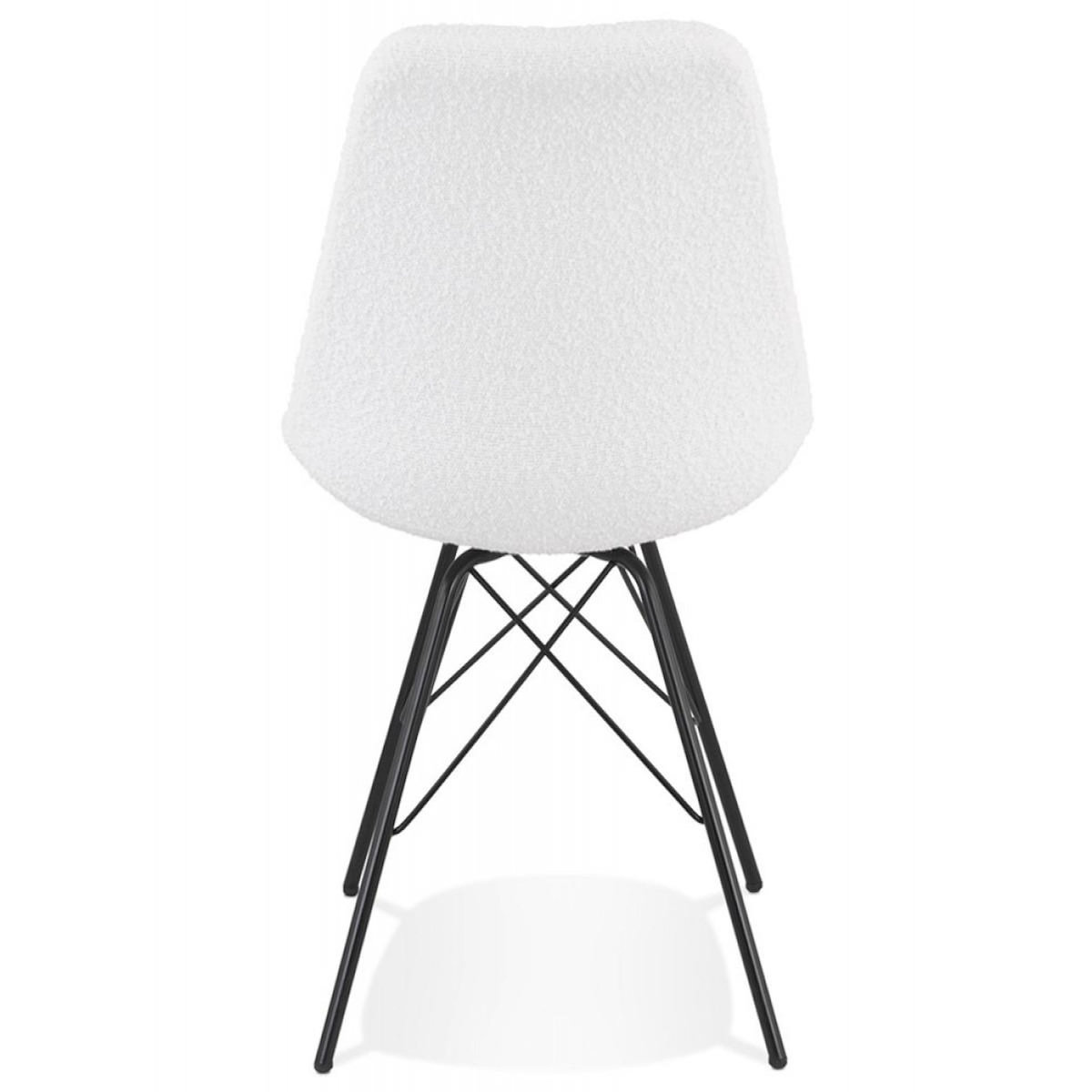 Paris Prix Chaise Design en Tissu Bouclé  Cathleen  83cm Blanc