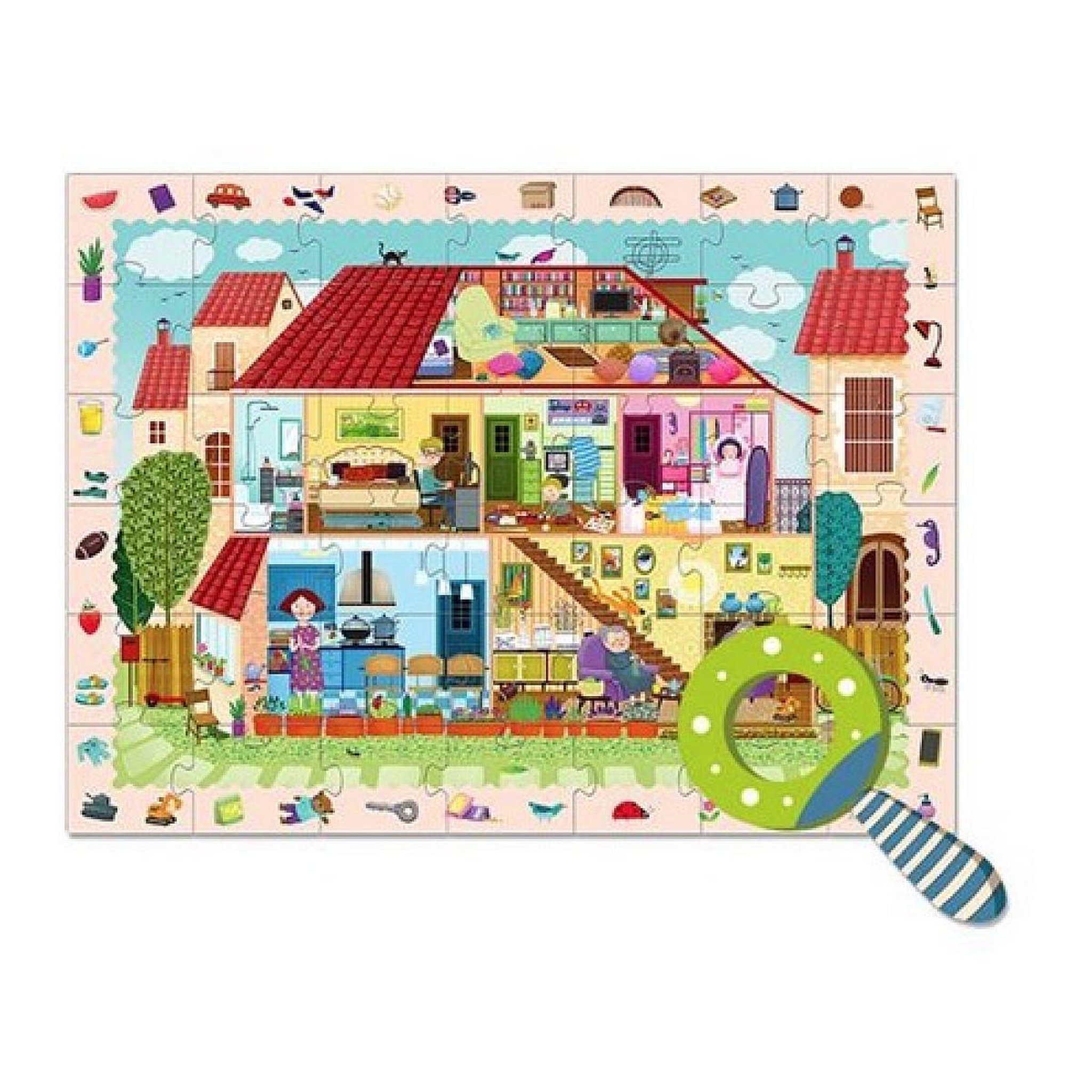 Voir la diapositive 2 : Plan Toys Puzzle detective - Maison loupe - 42 pcs