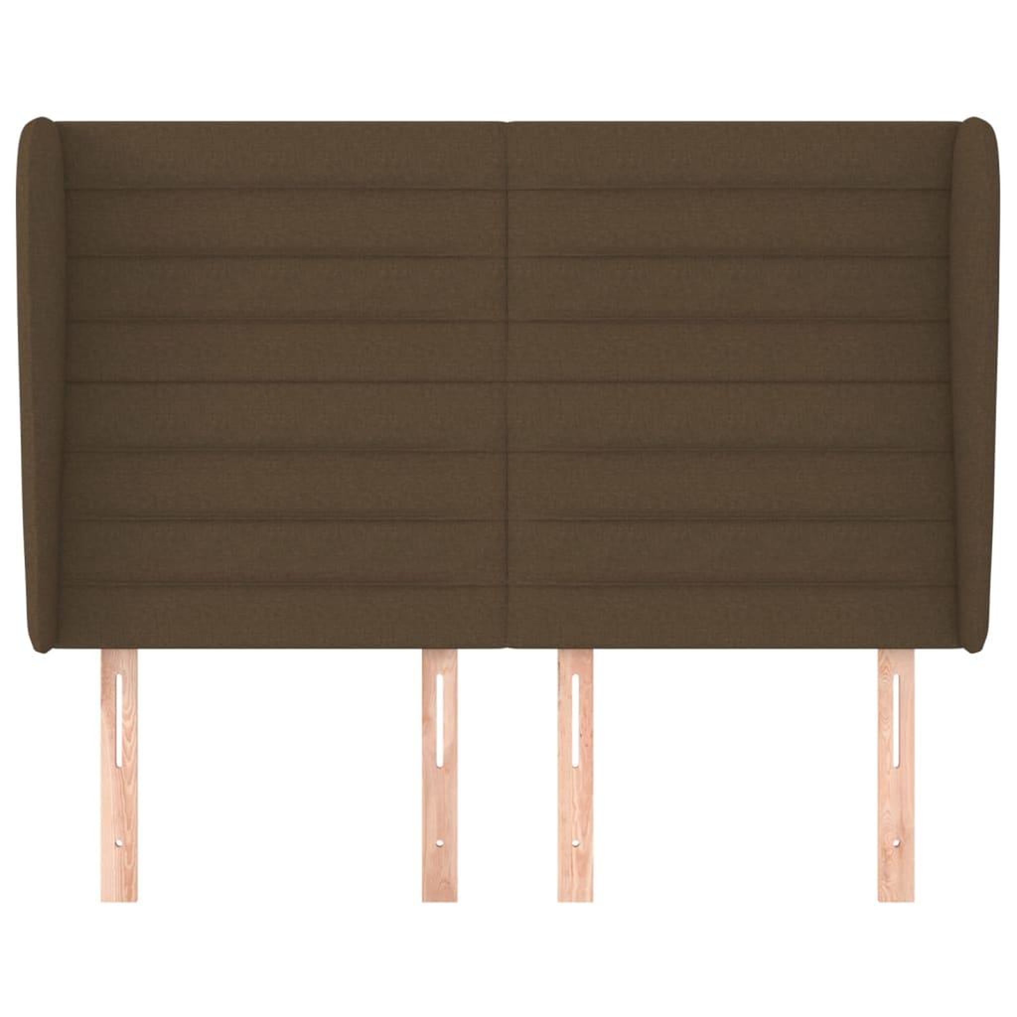 Voir la diapositive 3 : VIDAXL Tete de lit avec oreilles Marron fonce 147x23x118/128 cm Tissu