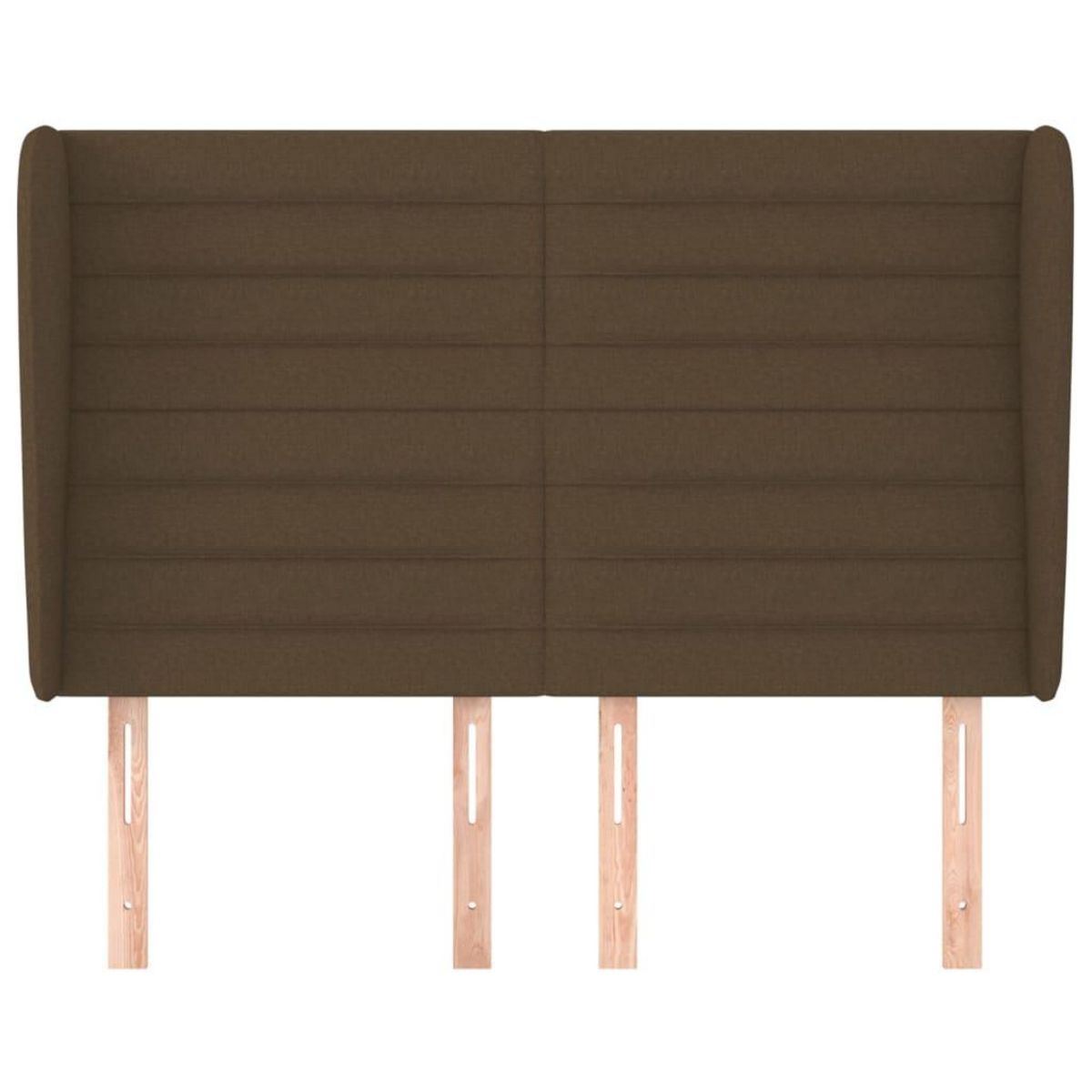 VIDAXL Tete de lit avec oreilles Marron fonce 147x23x118/128 cm Tissu