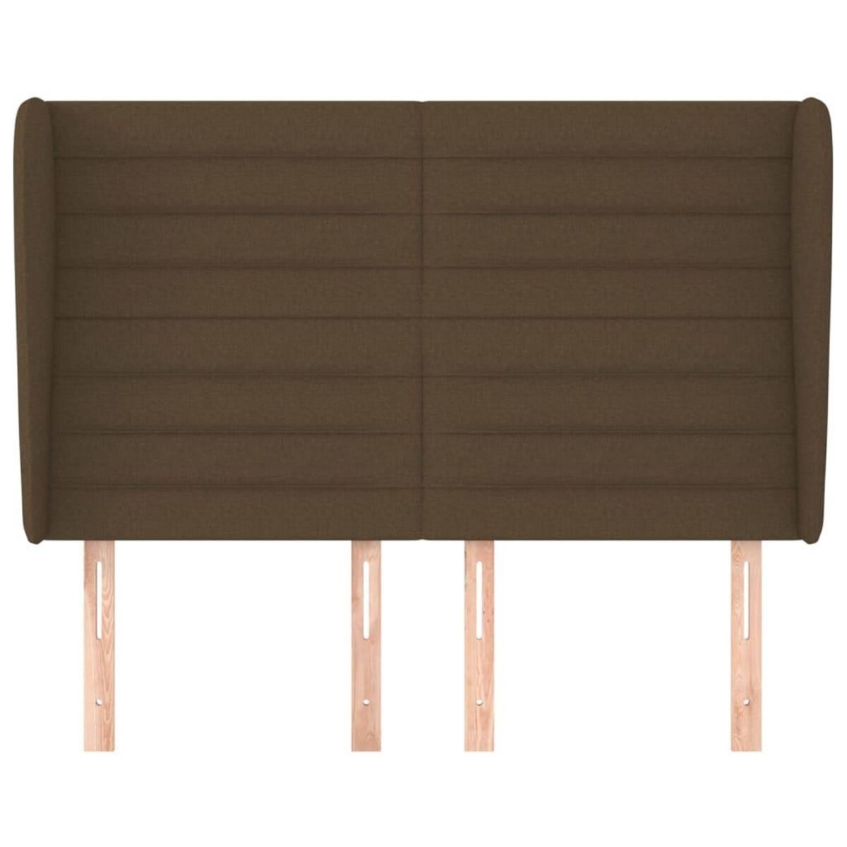 VIDAXL Tete de lit avec oreilles Marron fonce 147x23x118/128 cm Tissu