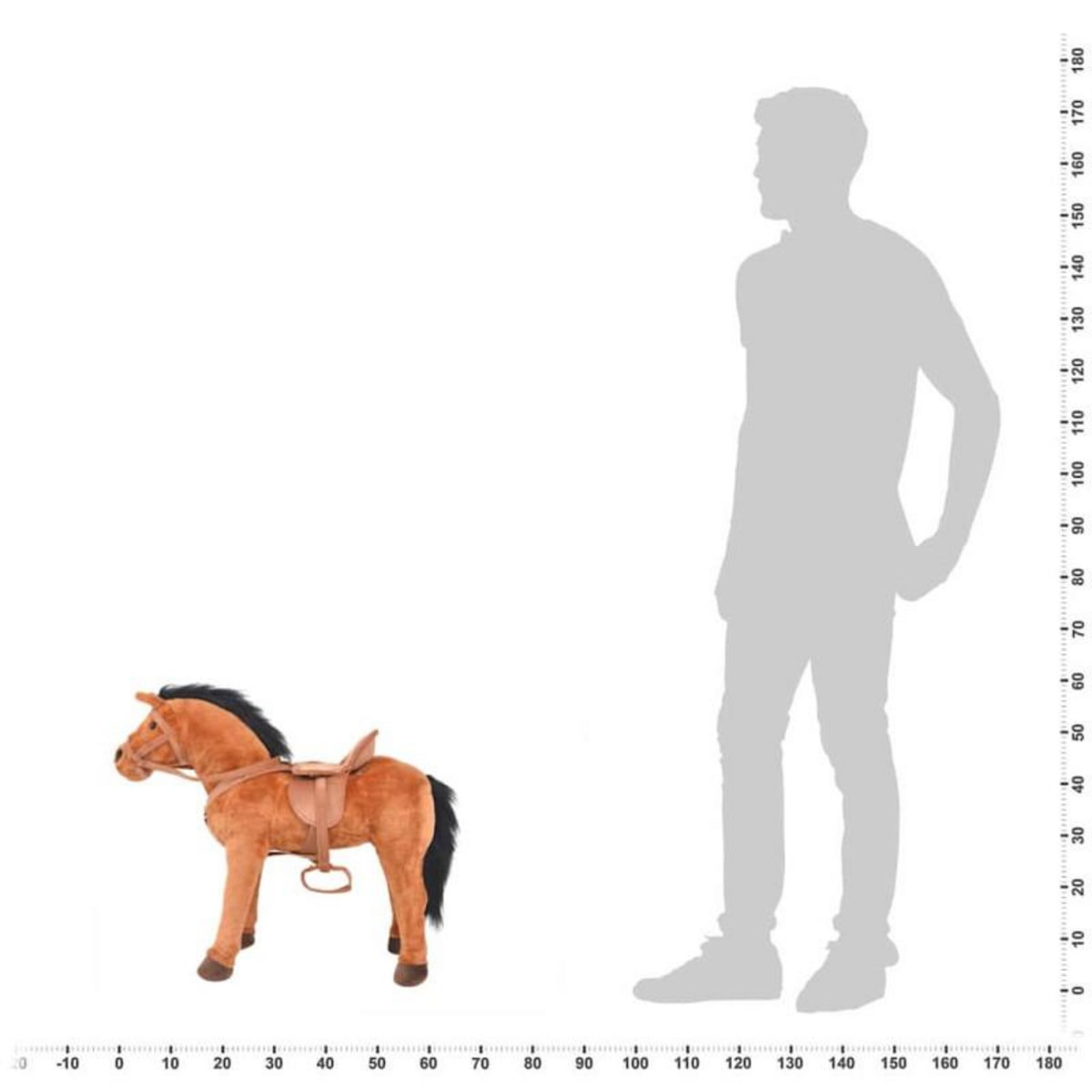 VIDAXL Jouet en peluche Cheval Marron