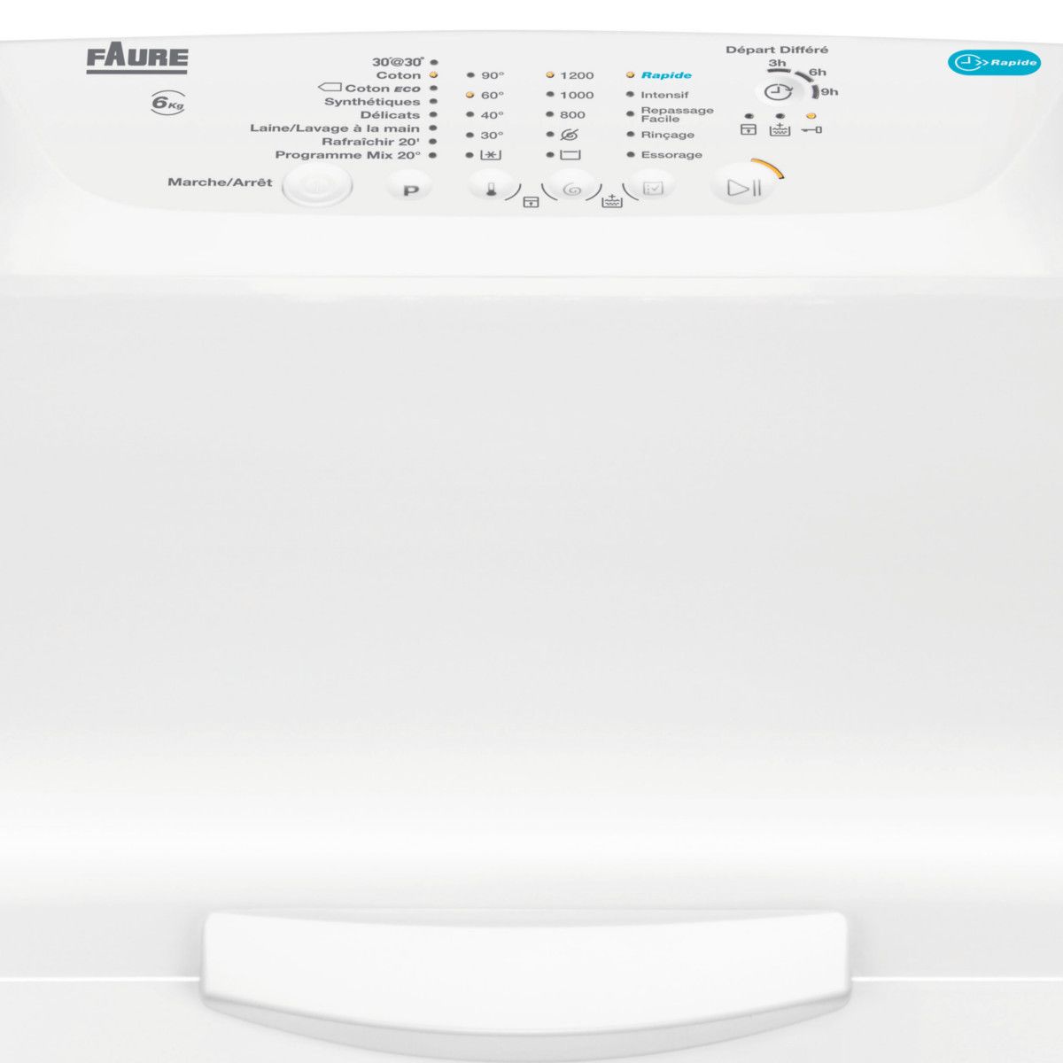 FAURE Lave-linge top FWY61224WA, 6 Kg, 1200 T/min