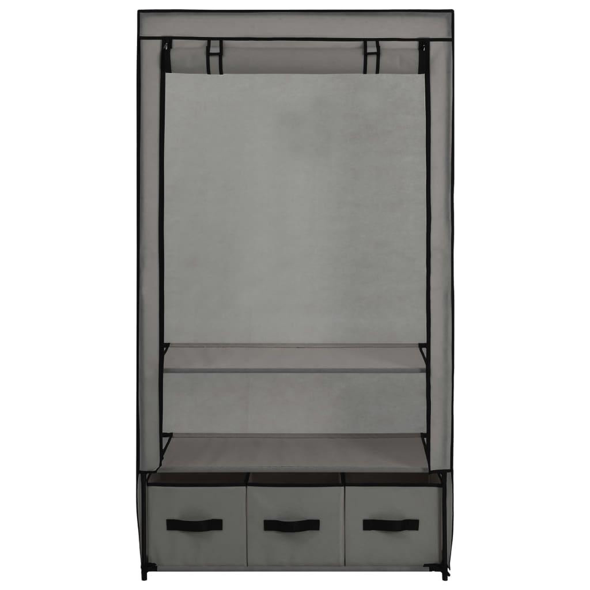 Voir la diapositive 4 : VIDAXL Garde-robe Gris 87 x 49 x 159 cm Tissu