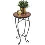 Voir la diapositive 2 : tectake Table de balcon en acier, mosaïque et ciment marron terracotta