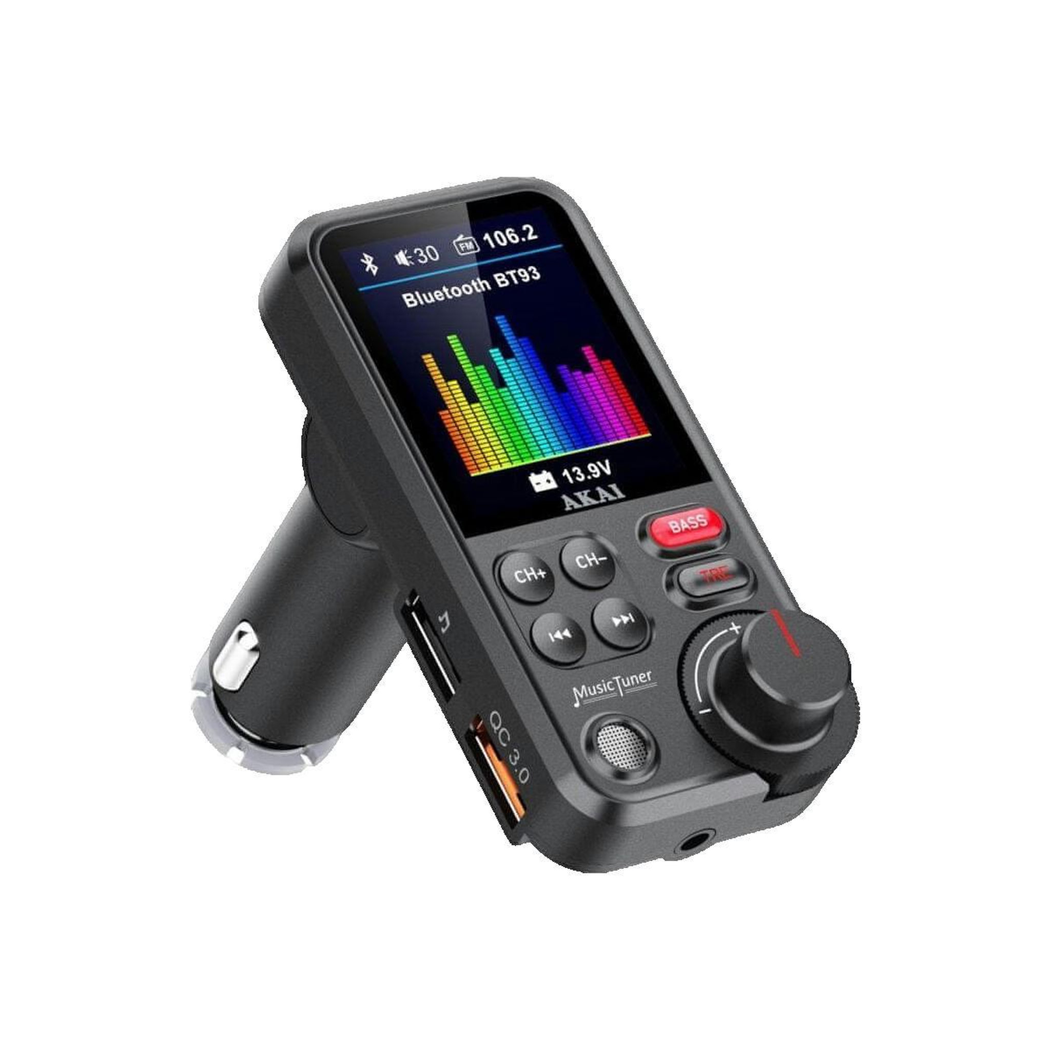 Voir la diapositive 2 : AKAI Émetteur FM Akai FMT-93BT avec microphone intégré