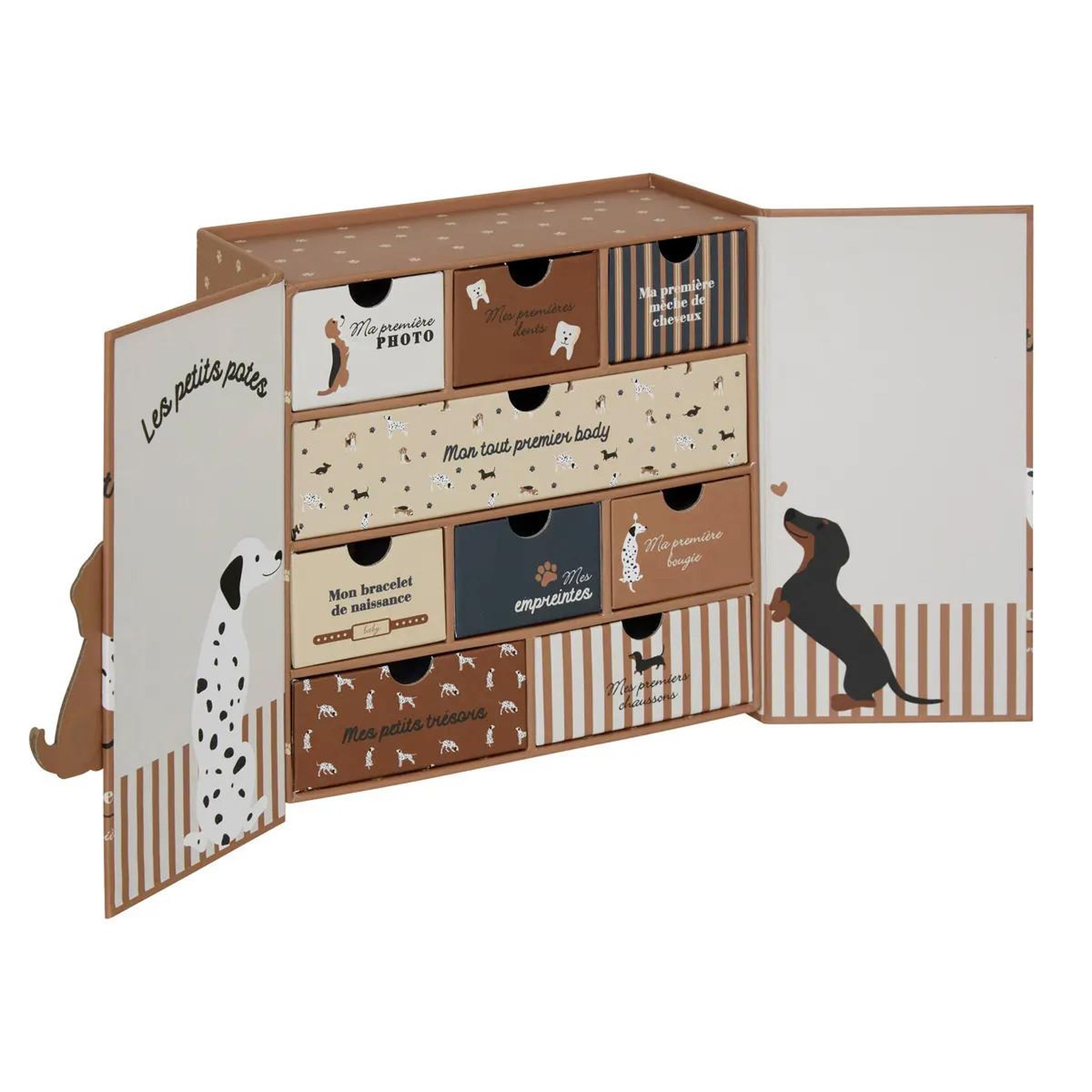 Atmosphera Kids Coffret de naissance à souvenirs  chien  22cm marron