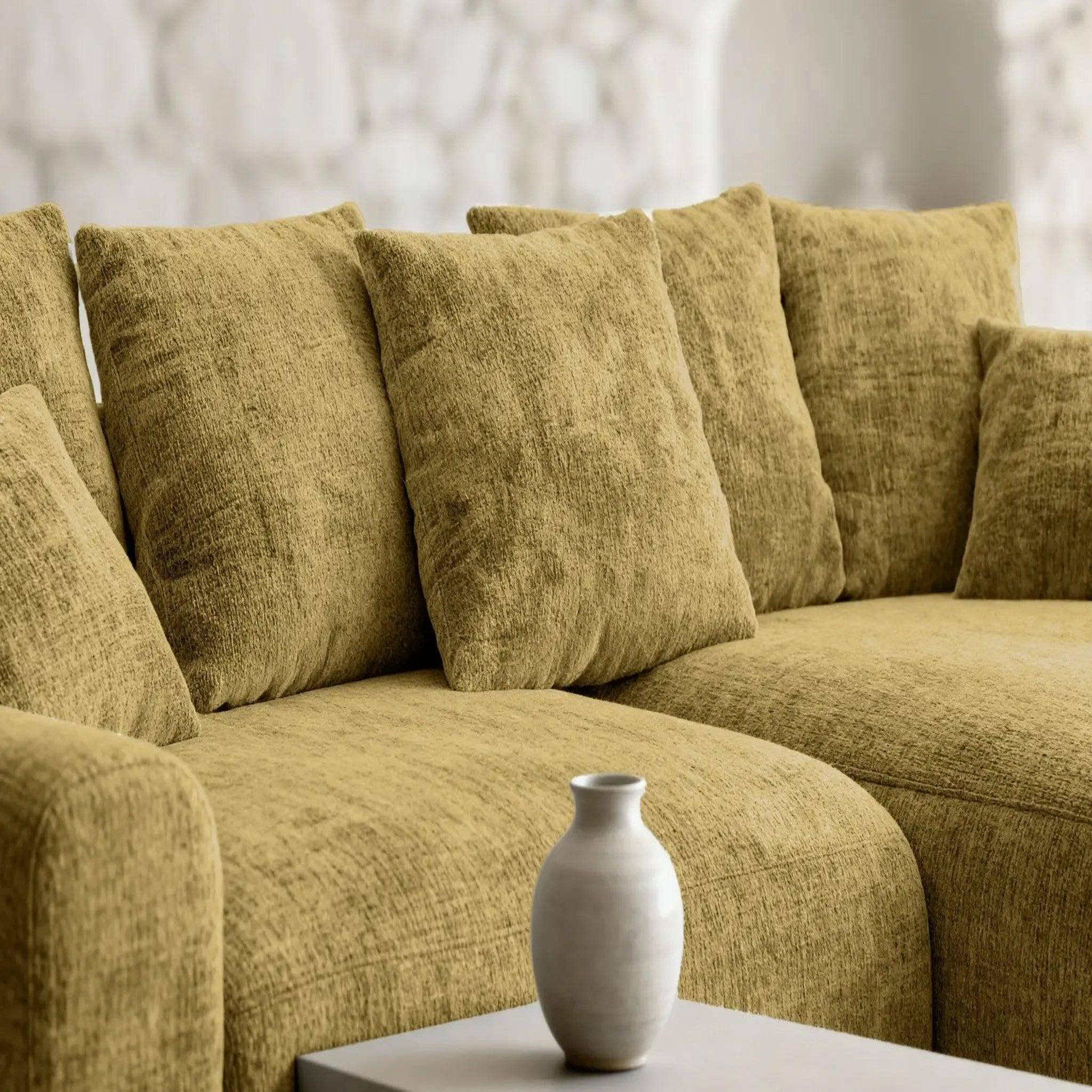 Voir la diapositive 5 : CASANOVA PARIS Oli - canapé d'angle convertible tissu chenille 4 places