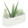 Voir la diapositive 1 : ATMOSPHERA Plante Artificielle en Pot  Rivi  35cm Blanc & Vert