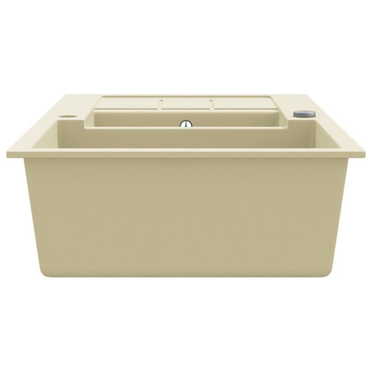 VIDAXL Evier de cuisine Granit Double lavabo Beige