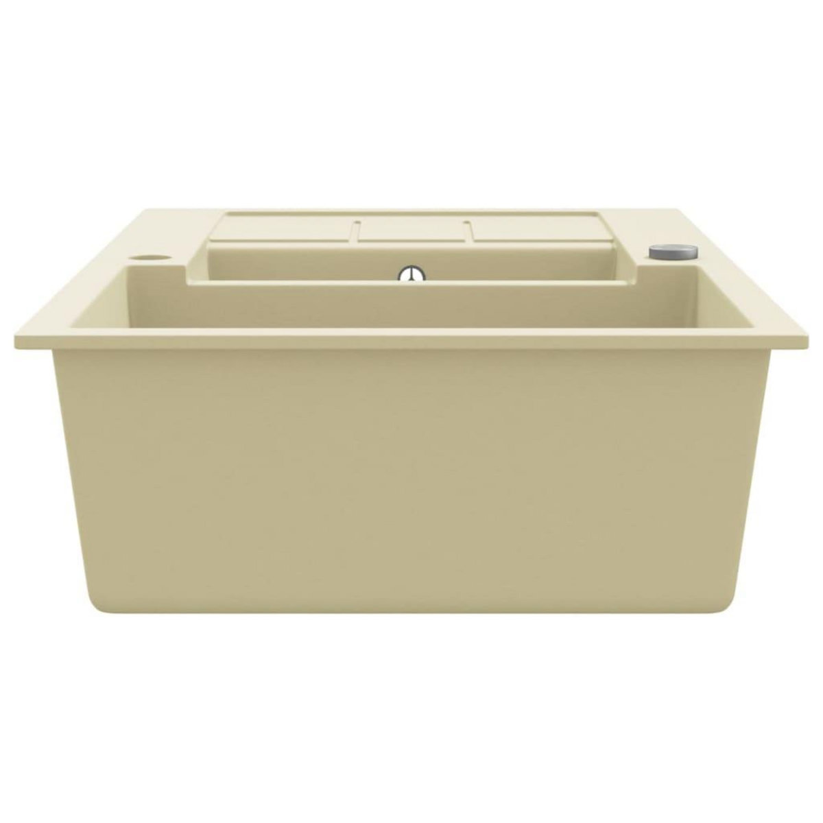 VIDAXL Evier de cuisine Granit Double lavabo Beige