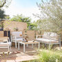 Voir la diapositive 3 : SWEEEK Salon de jardin Casoria, aluminium et polywood 4 places, 1 canapé, 2 fauteuils, 1 table basse