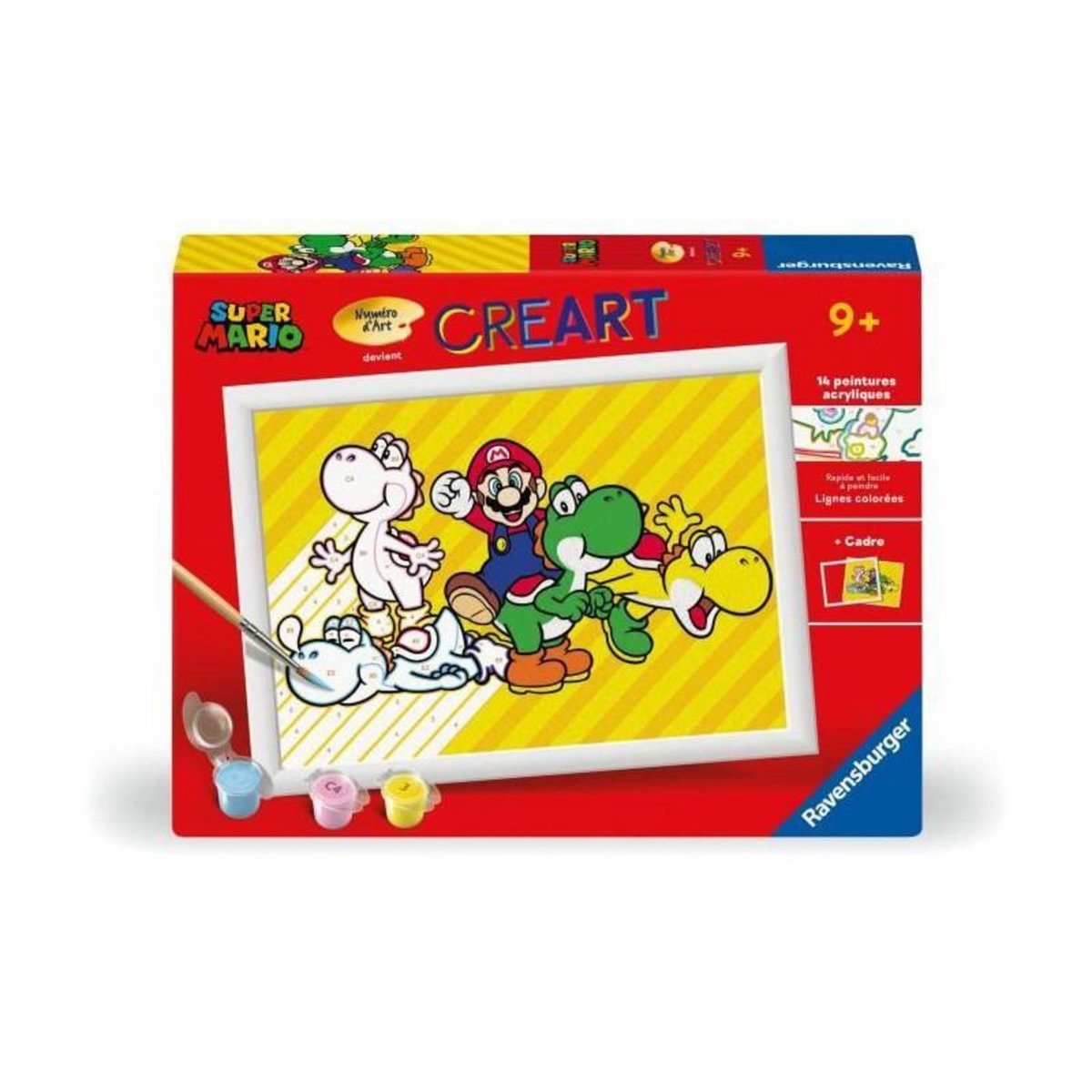 RAVENSBURGER CreArt Kids 18x24cm Super Mario, Kit de peinture par numéros Numéro d'Art, Des 7 ans, 25529, Ravensburger