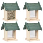 VIDAXL Mangeoires a oiseaux 4 pcs Bois de sapin