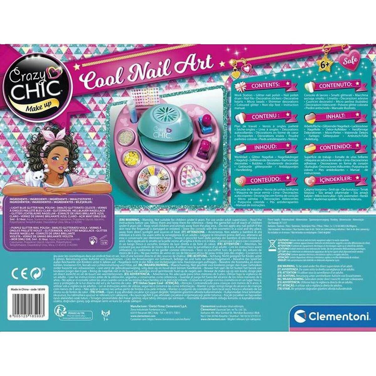 CLEMENTONI Jeu créatif Clementoni Crazy Chic Cool Nail Art multicolore