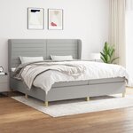 VIDAXL Sommier a lattes de lit avec matelas Gris clair 200x200cm Tissu
