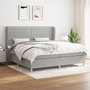 Voir la diapositive 1 : VIDAXL Sommier a lattes de lit avec matelas Gris clair 200x200cm Tissu
