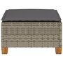 Voir la diapositive 4 : VIDAXL Tabouret de jardin et coussin gris 63,5x56x32 cm resine tressee