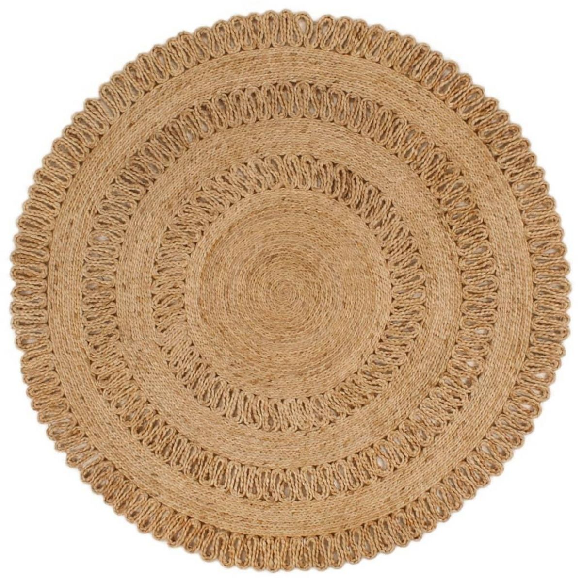 VIDAXL Tapis Jute tresse a la main 120 cm Rond