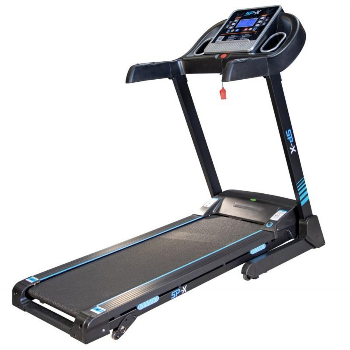 SPARRAW Tapis de course Pliable SPX -14km/h - 2,0 Cv - 12 Programmes, Inclinaison, Capteurs Pouls, Ecran LCD et Haut-Parleurs