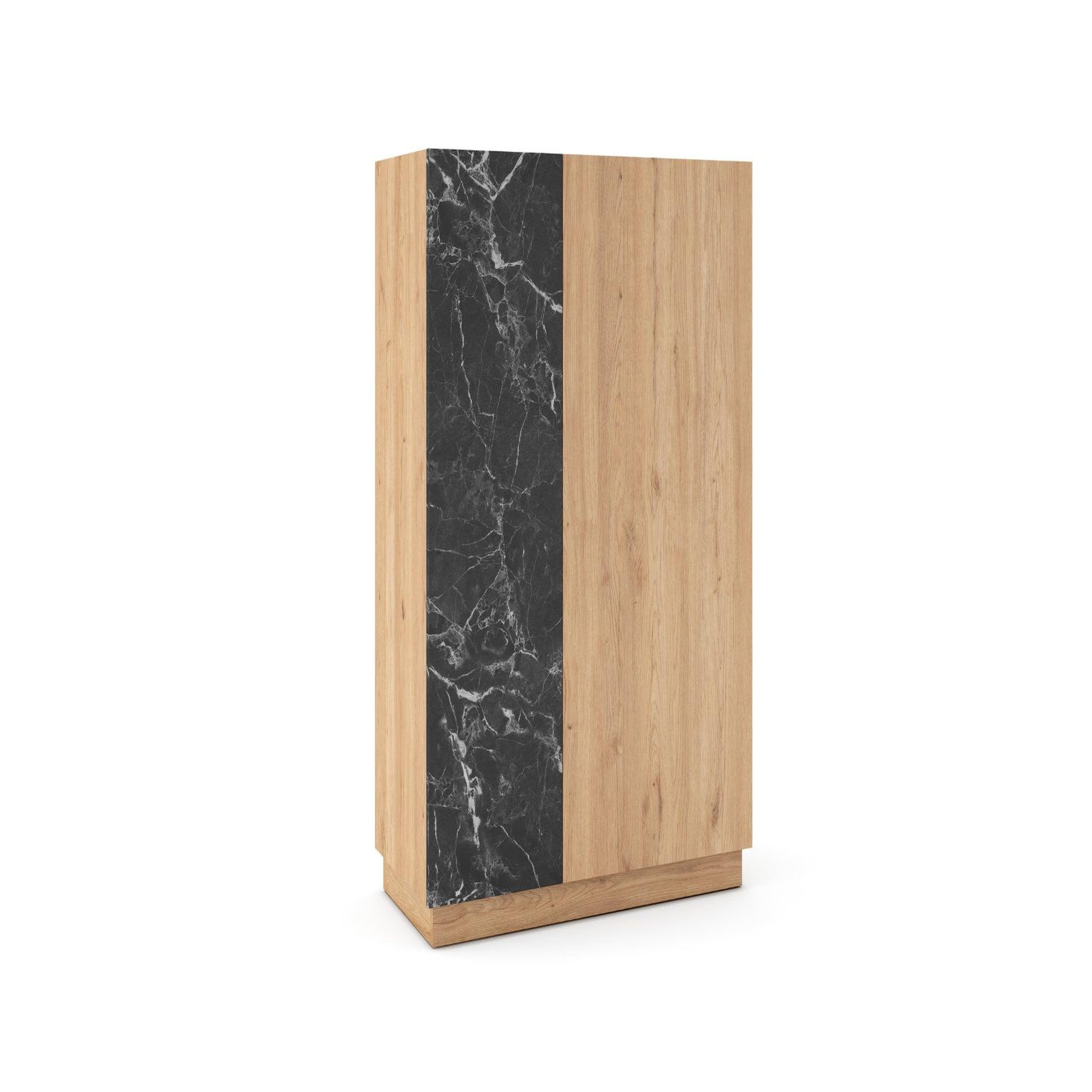 CASANOVA PARIS Auren - commode 2 portes 90cm en mélamine - chêne clair