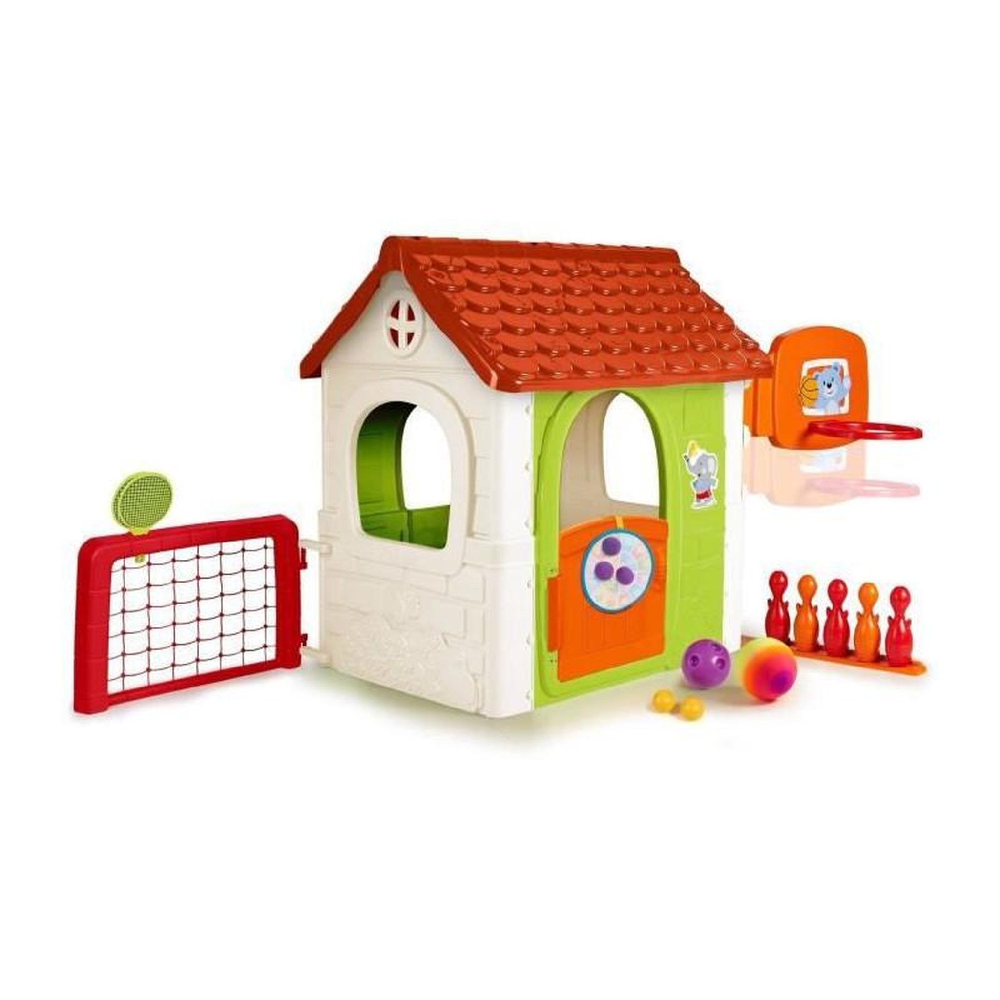 Voir la diapositive 1 : FEBER FEBER - Maison de jeu avec 6 activités sportives inclues et accessoires
