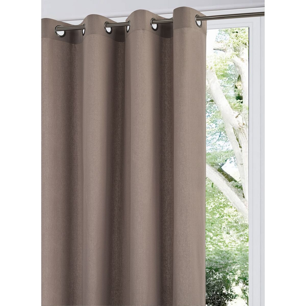 Rideau recyclé à oeillets en polycoton 140x260 cm