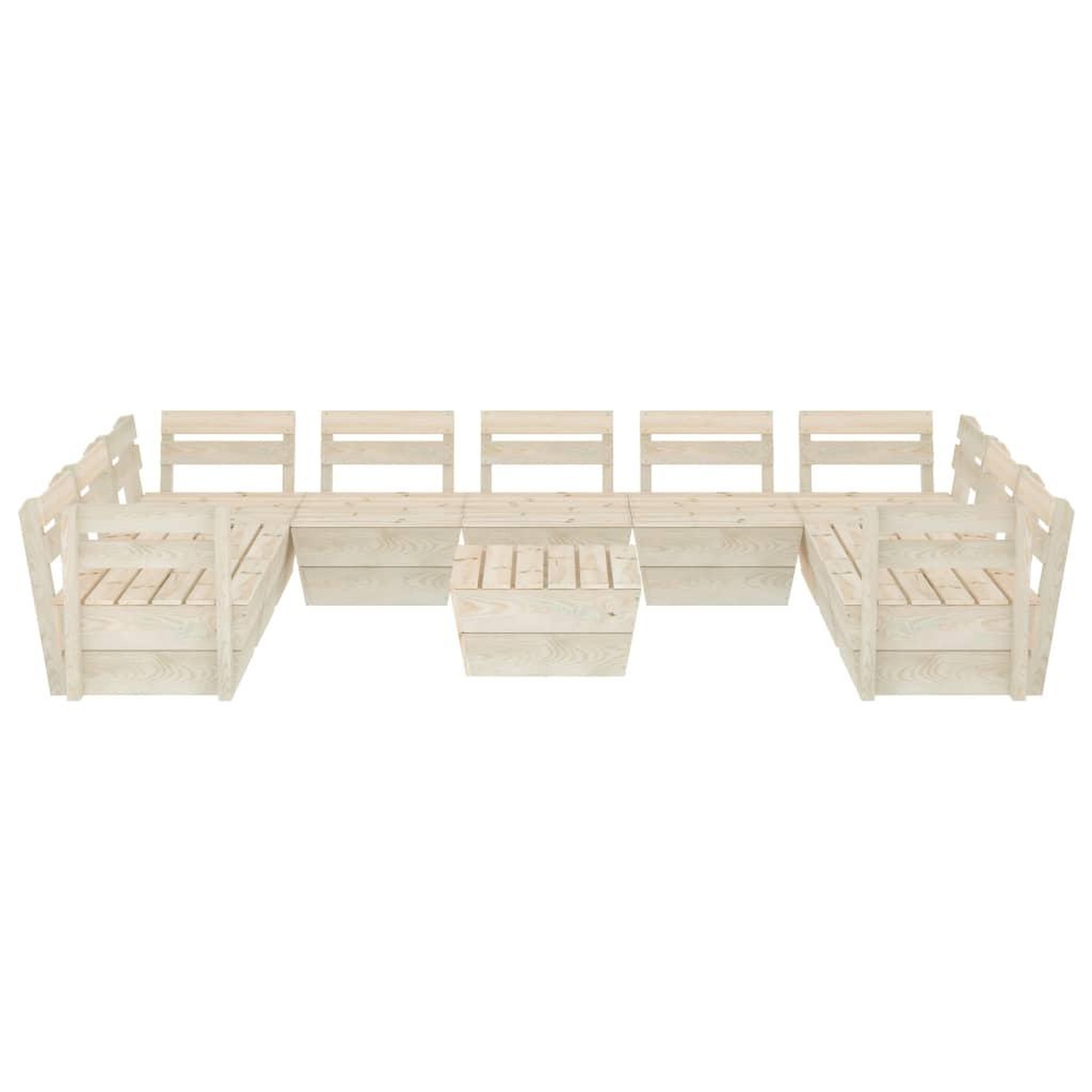 Voir la diapositive 3 : VIDAXL Salon de jardin palette 10 pcs Bois d'epicea impregne