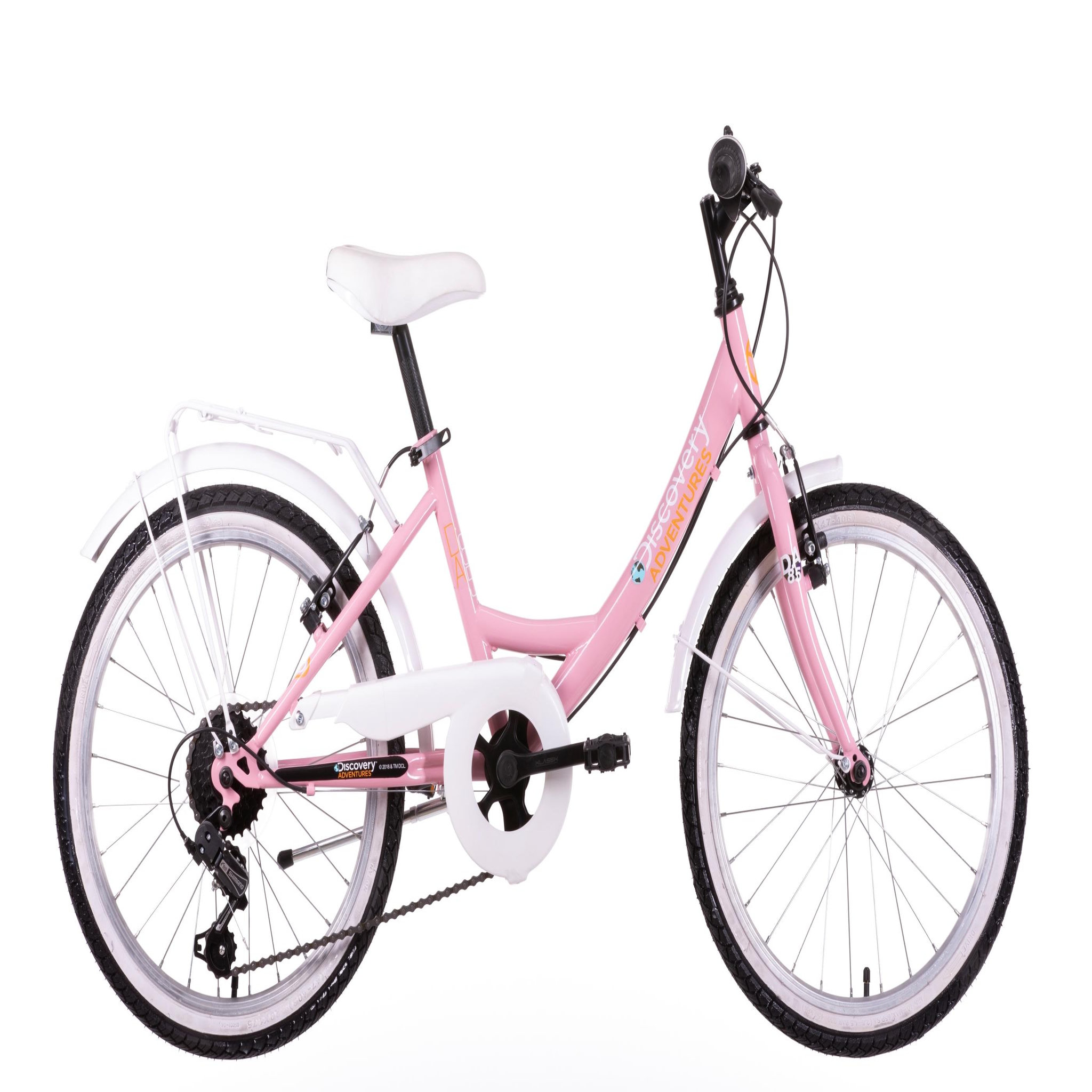 DISCOVERY ADVENTURES Vélo enfant - VTC 20'' Rigide Fille (120/140 cm) acier  Discovery Adventures - Fourche rigide - 6 vitesses - Dérailleur Shimano Ty21 - Freins V-Brake