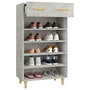 Voir la diapositive 5 : VIDAXL Armoire a chaussures Gris beton 60x35x105 cm Bois d'ingenierie