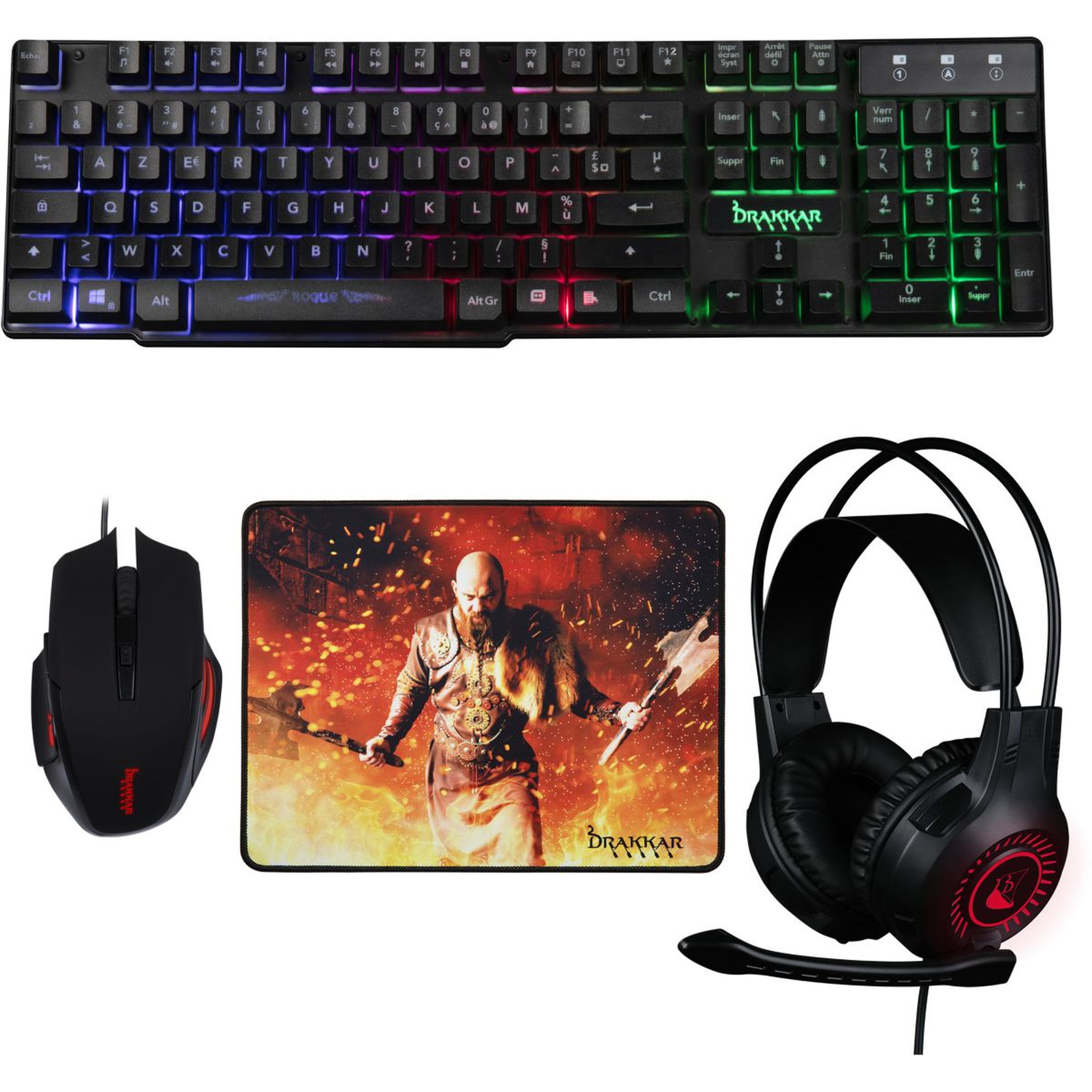 Konix Clavier + Souris Drakkar 4 en 1 Rogue