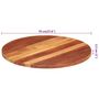 Voir la diapositive 5 : VIDAXL Dessus de table bois massif d'acacia rond 25-27 mm 70 cm