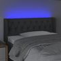 Voir la diapositive 4 : VIDAXL Tete de lit a LED Gris fonce 103x16x78/88 cm Tissu