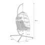 Voir la diapositive 4 : SWEEEK Fauteuil œuf suspendu TOSCANA acier, osier, polyester, 105 x 105 x 196 cm