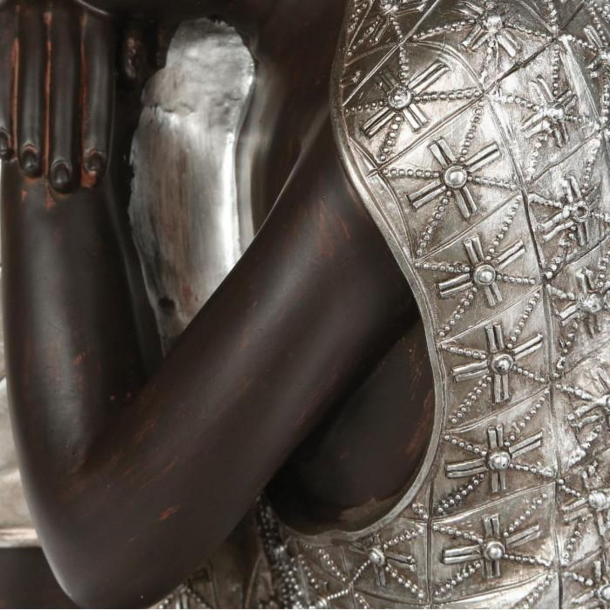 ATMOSPHERA Statue Déco  Bouddha  35cm Naturel & Argent