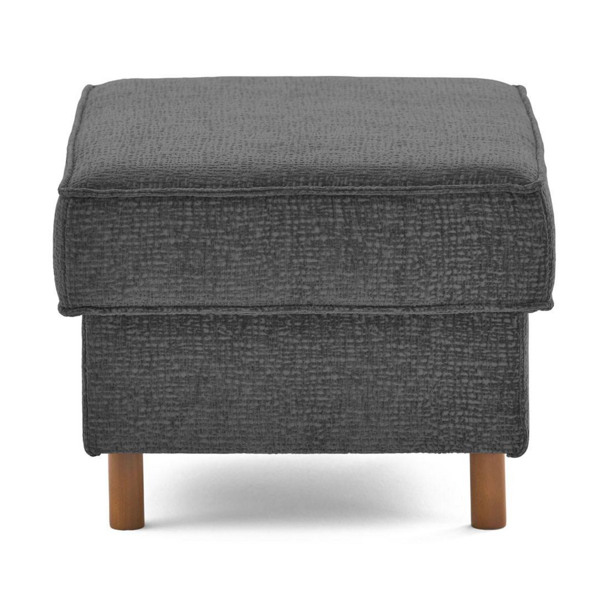 LISA DESIGN Jake - pouf en tissu velours relief - pieds en bois foncé