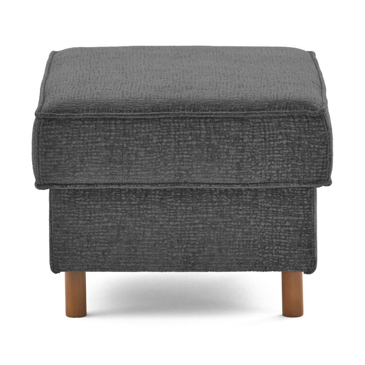 LISA DESIGN Jake - pouf en tissu velours relief - pieds en bois foncé