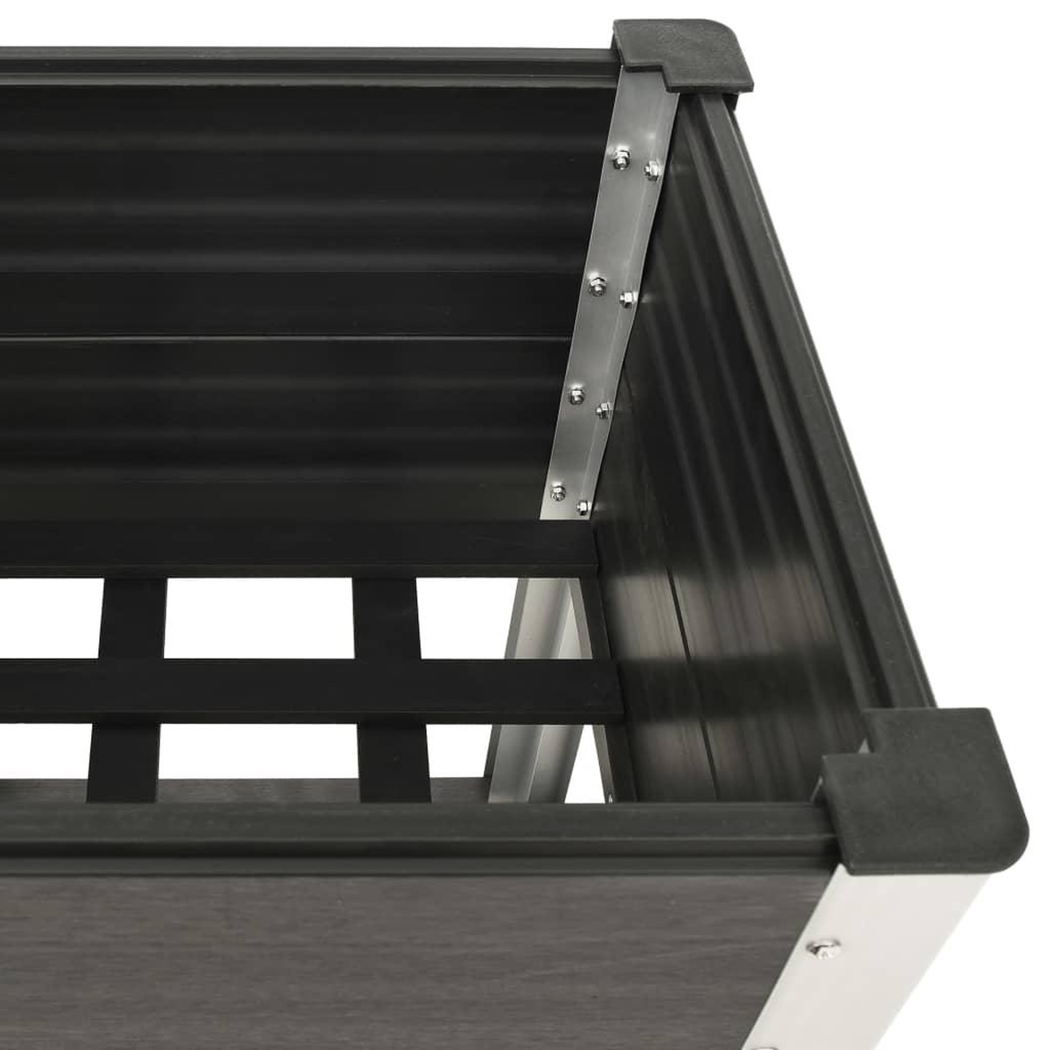 Voir la diapositive 4 : VIDAXL Lit sureleve de jardin avec etagere 75x50x90 cm WPC Gris