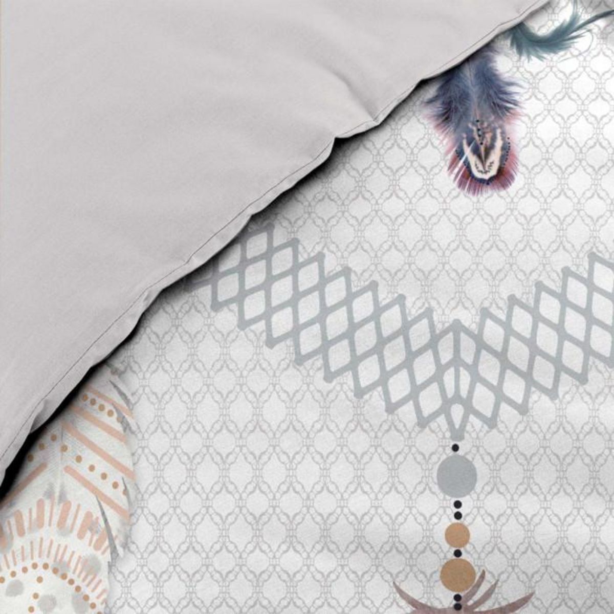 Paris Prix Parure de Lit 3 Pièces  Happy Dream  240x220cm Gris