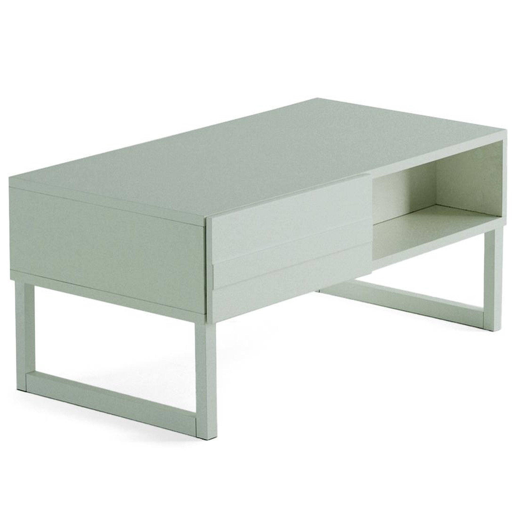 Voir la diapositive 2 : BEST MOBILIER Sofia - table basse - vert sauge mat - 1 niche - 110 cm