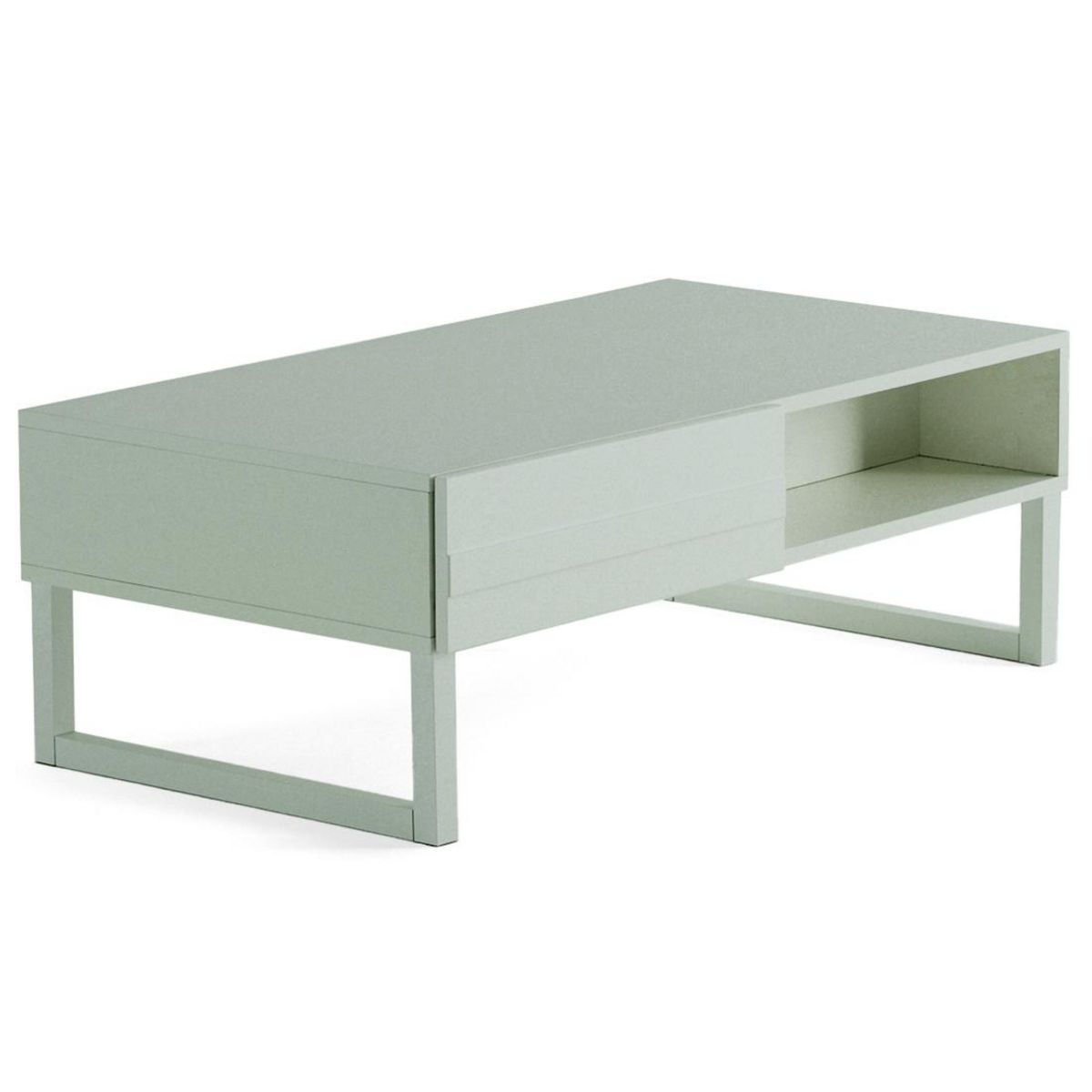 BEST MOBILIER Sofia - table basse - vert sauge mat - 1 niche - 110 cm