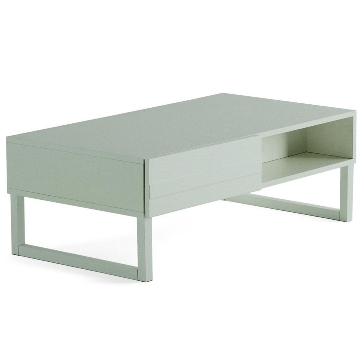 BEST MOBILIER Sofia - table basse - vert sauge mat - 1 niche - 110 cm