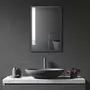 KLEANKIN Armoire miroir murale salle de bain toilette dim. 40L x 12l x 60H cm acier inox. noir verre