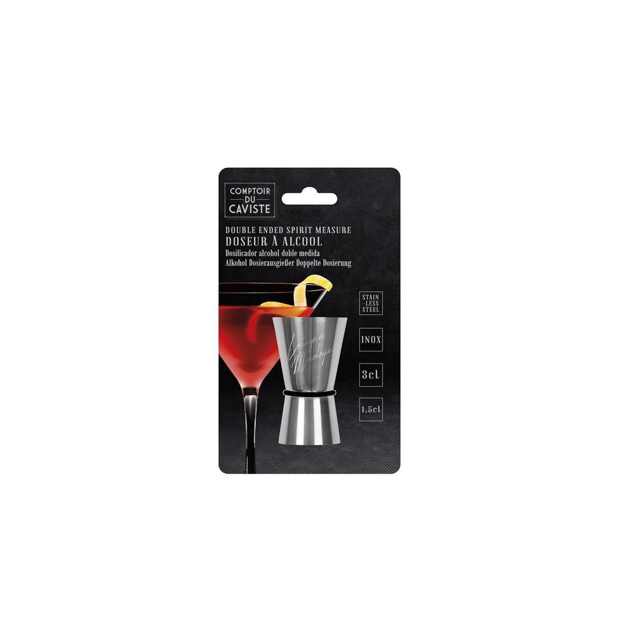 Voir la diapositive 2 : COOK CONCEPT Doseur à Alcool  Double Mesure  8cm Argent