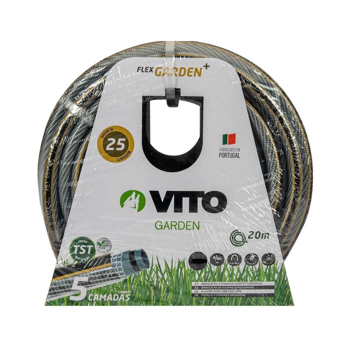 VITO Garden Tuyau arrosage Flexible Ø 19mm/ 20mètres 5 Couches 20 bars Anti torsion VITO