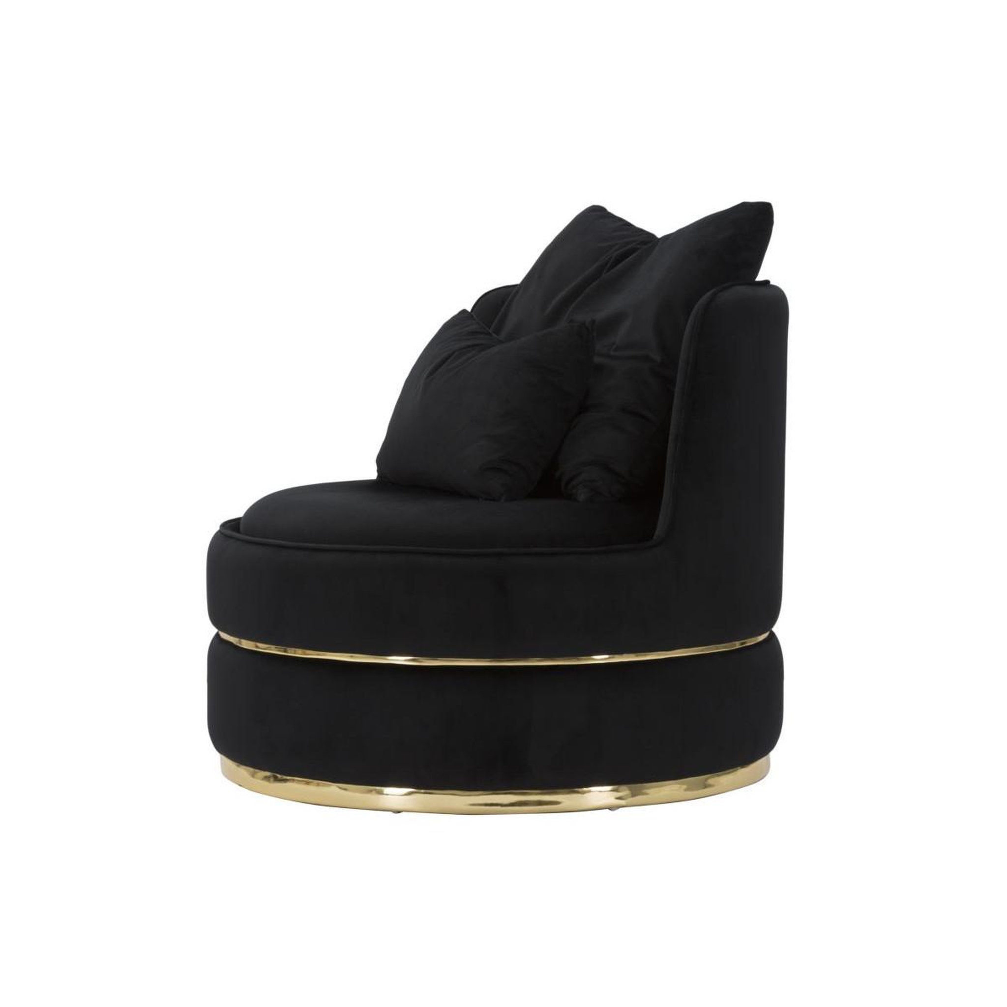 Voir la diapositive 3 : Paris Prix Fauteuil en Velours Design  Paris  84cm Noir & Or